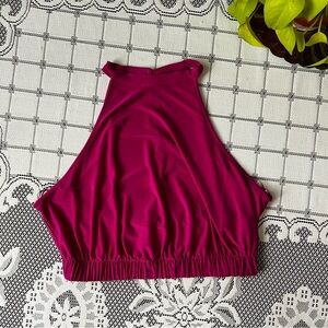 Zara Fuchsia High Neck Halter Top size Large